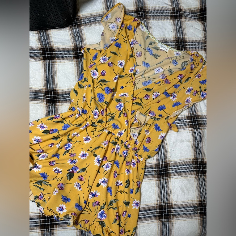 Umgee Tan Floral Romper